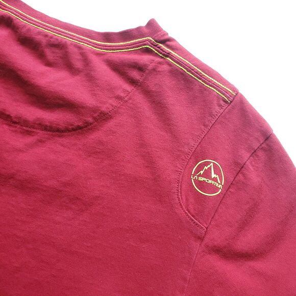 La Sportiva Van T Shirt Mens L Red Organic Cotton Camper Bus Outdoor Life - Picture 5 of 9